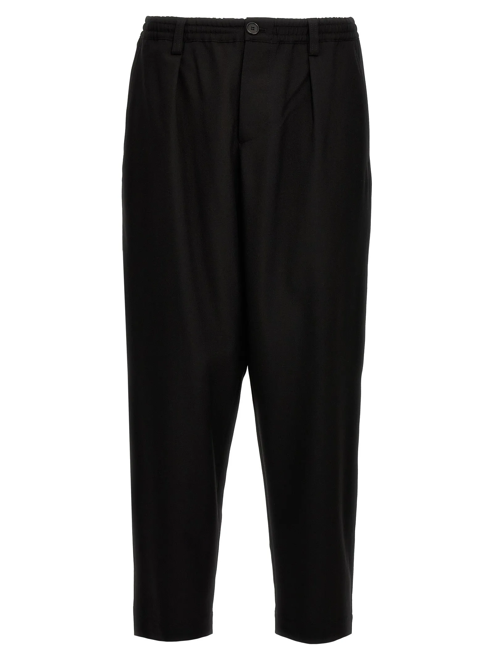 Tropical Wool Crop Pantaloni Nero