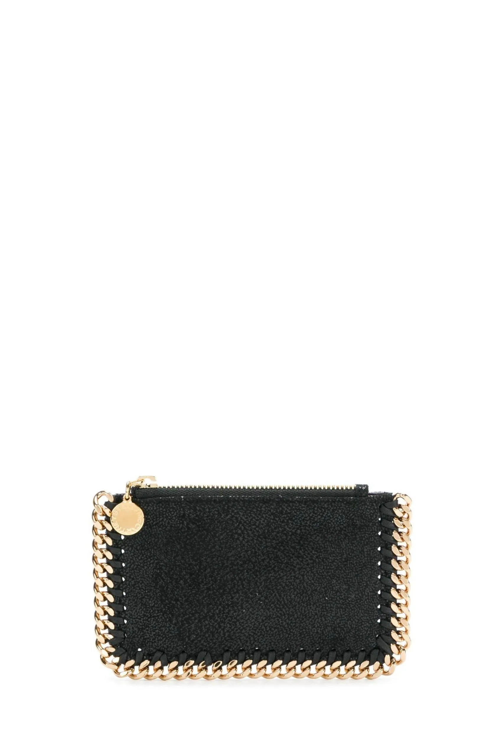 Portacarte Falabella con Zip Nero e Oro