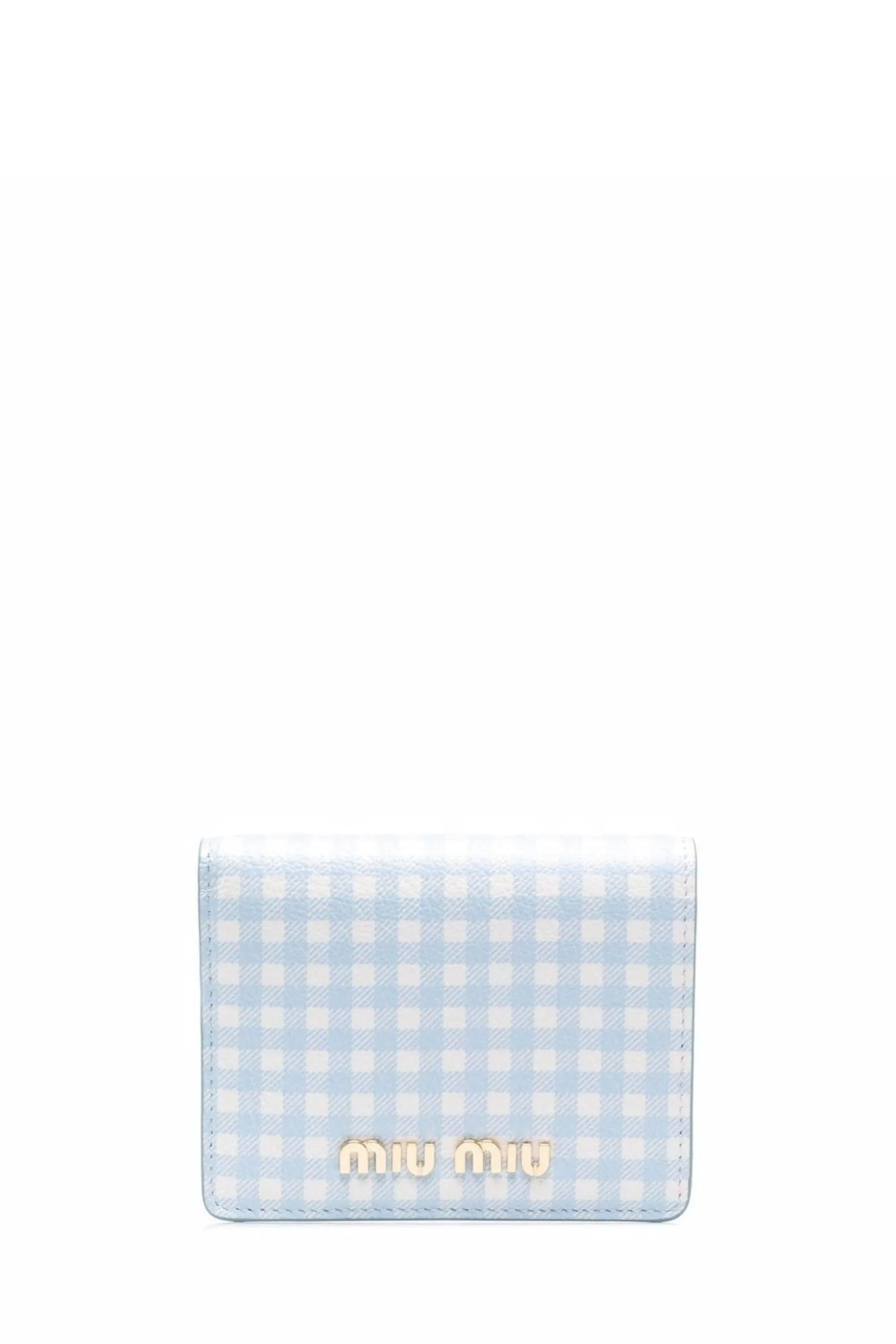 Portafoglio a Quadri Bianco e Azzurro
