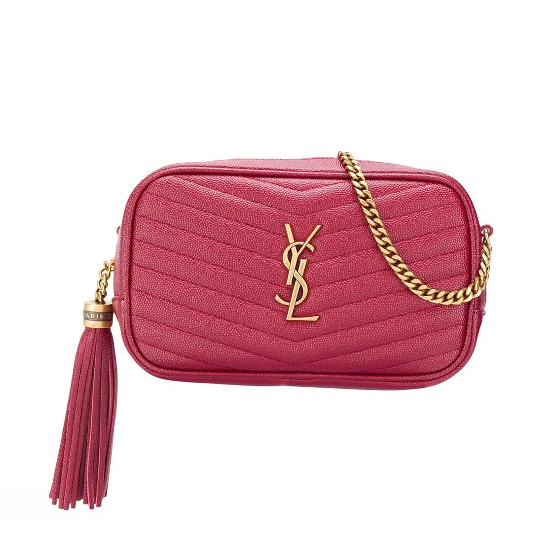 Pouch Lou mini YSL in pelle bordeaux