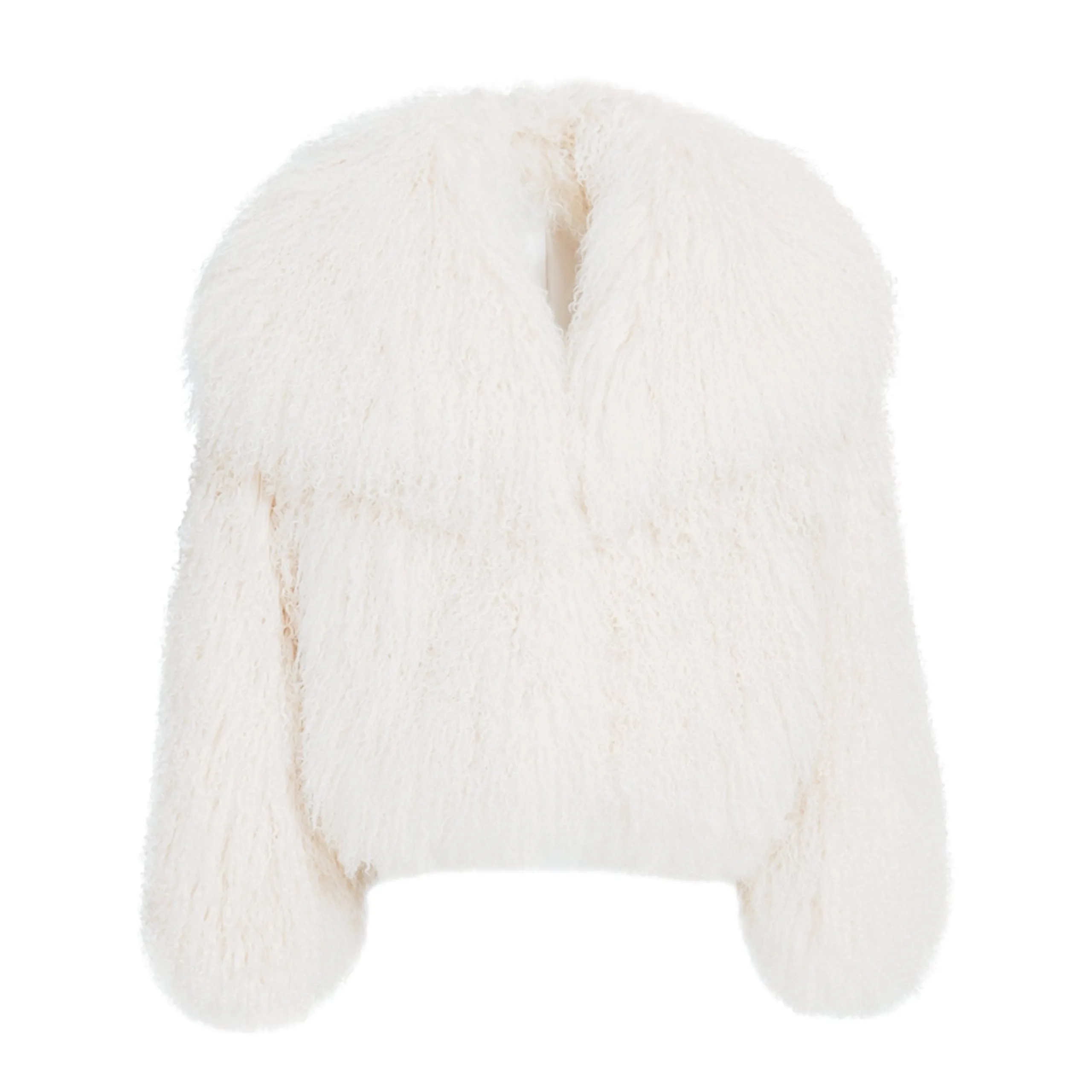 Cappotto Loyenne Bianco in Pelliccia di Agnello