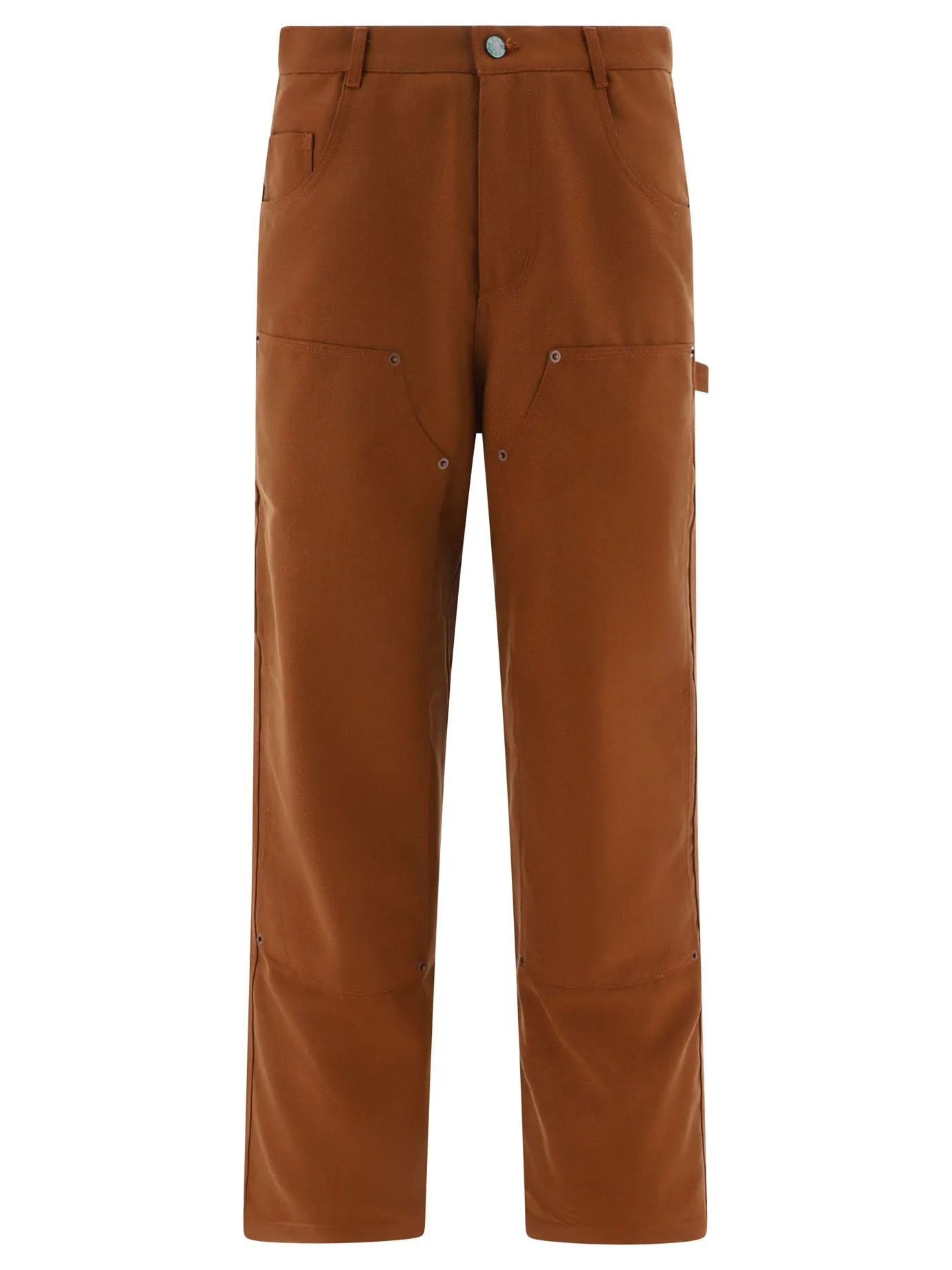 Serge Double Knee Trousers Marrone