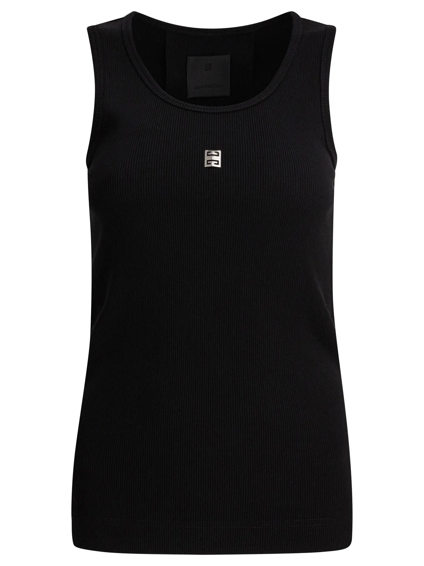 Ribbed Tank Top Top Nero