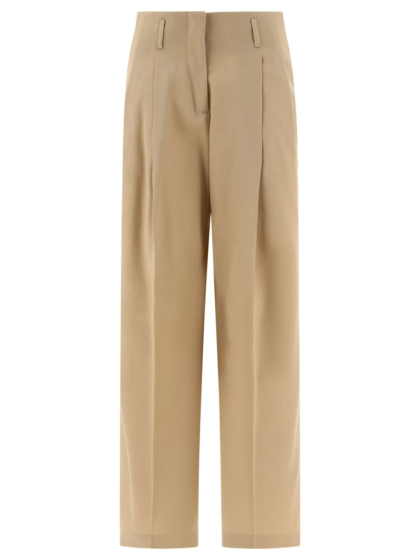 Wool Gabardine Trousers Beige
