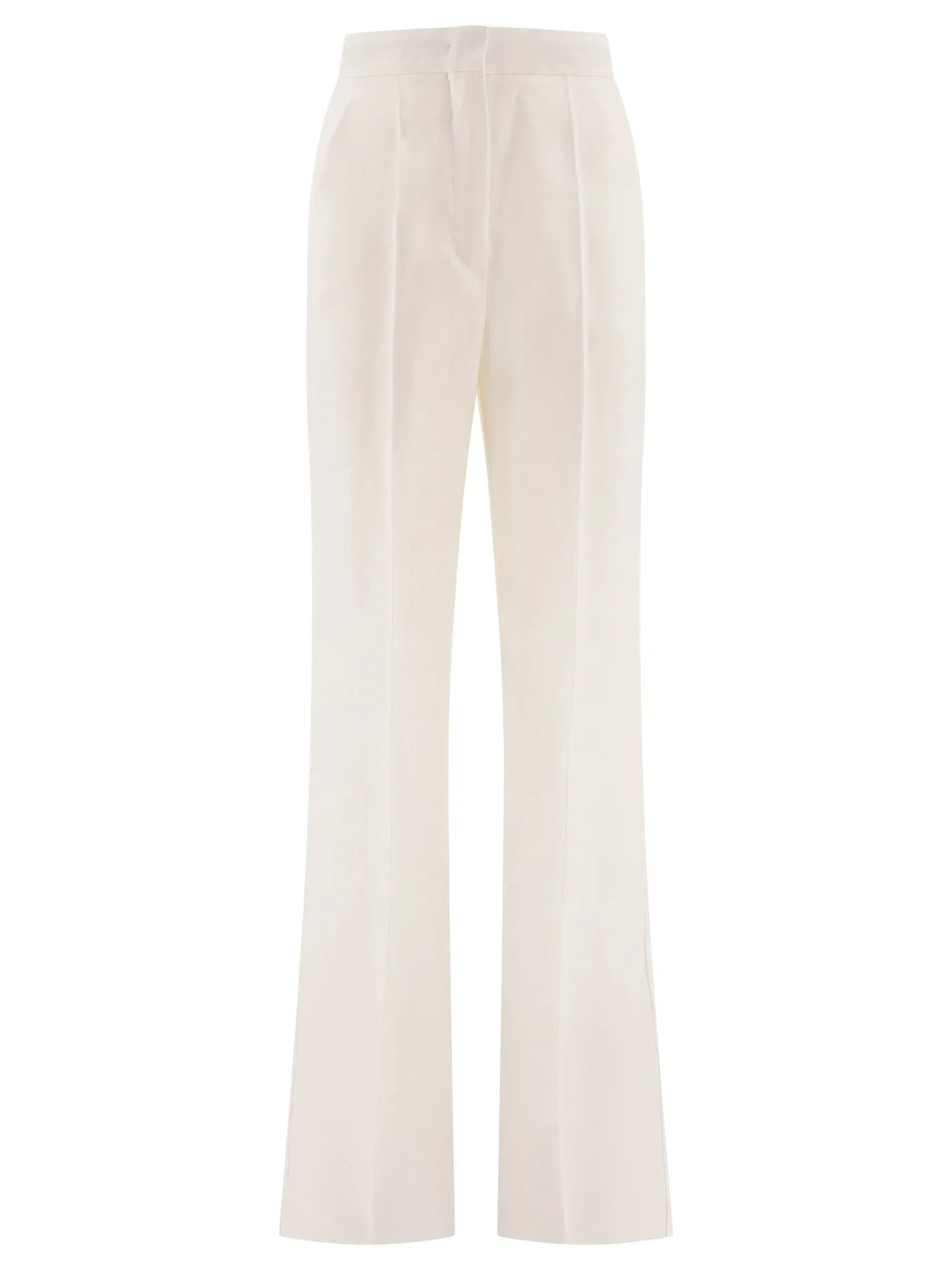 Wide-Leg Pants Trousers Bianco
