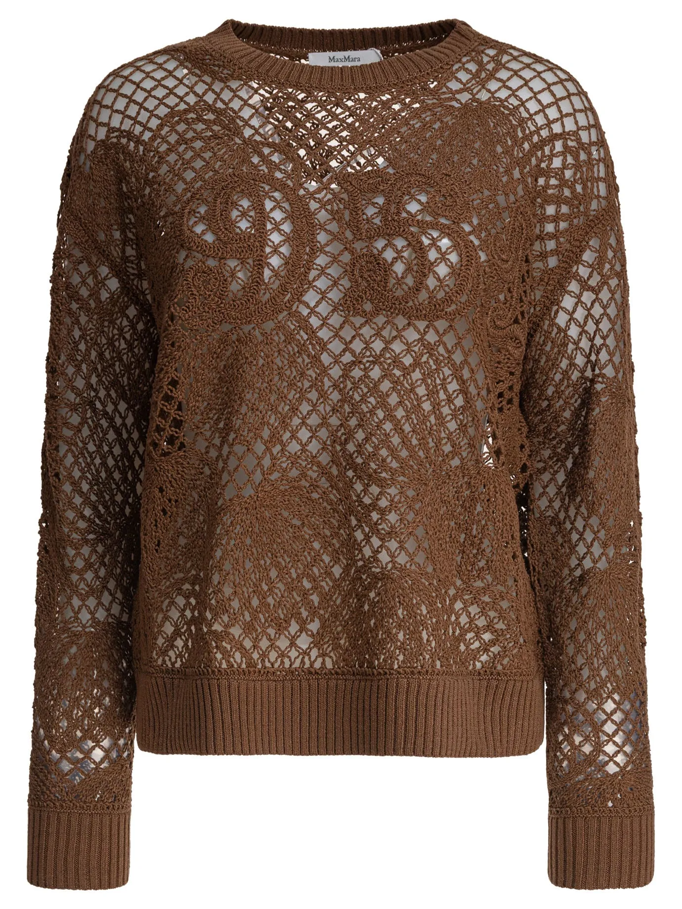 Embroidered Sweater Knitwear Marrone