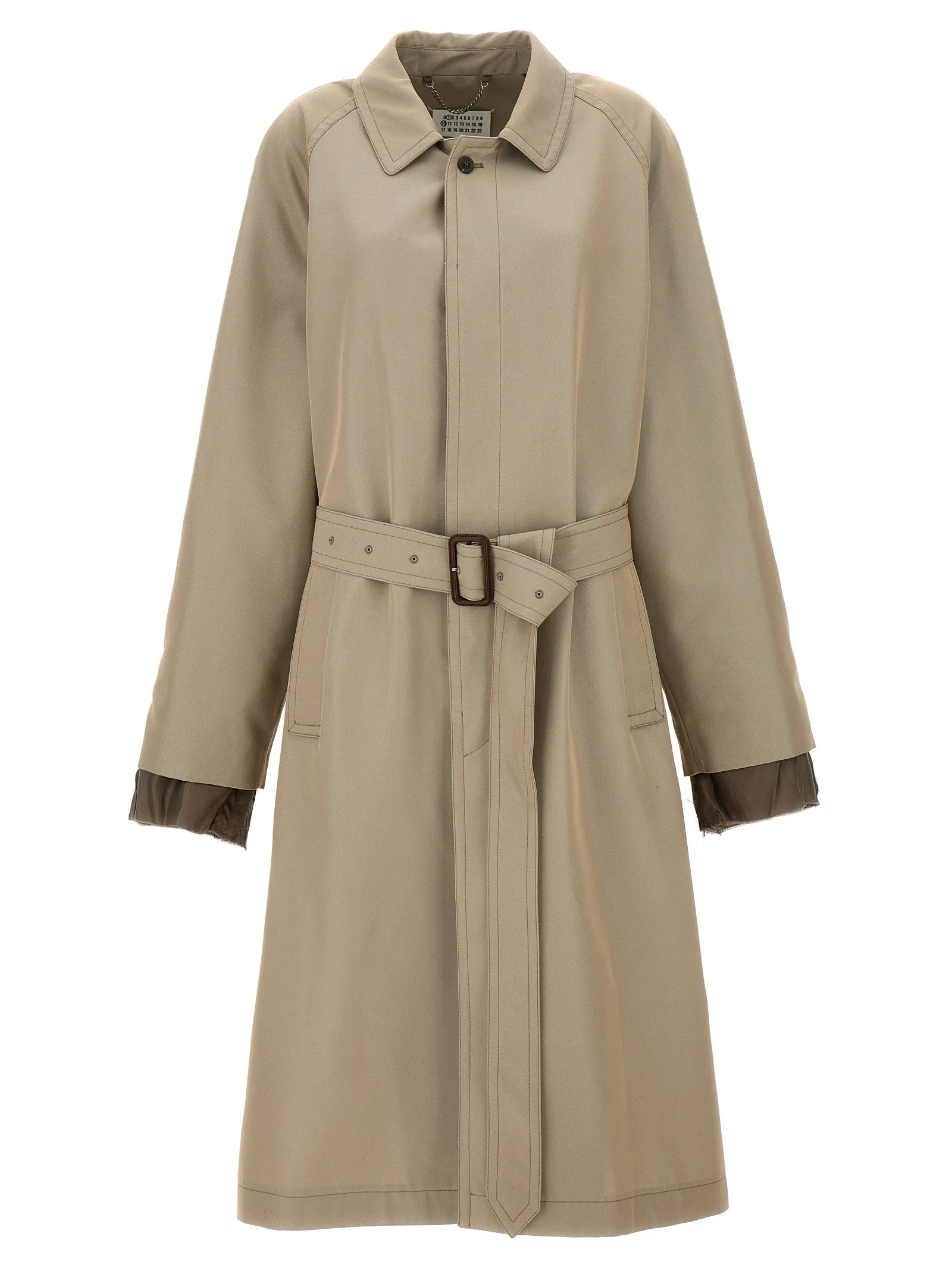 Long Single-Breasted Trench Coat Trench E Impermeabili Beige