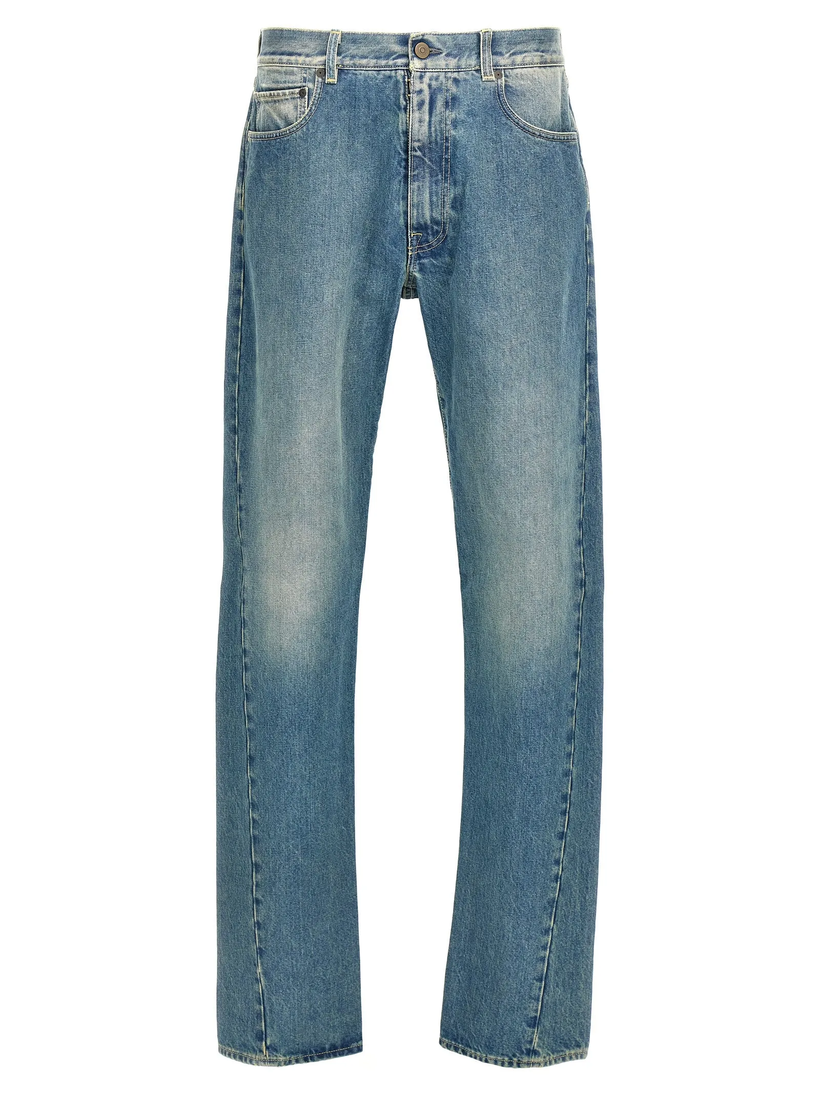 Washed Denim Jeans Blu