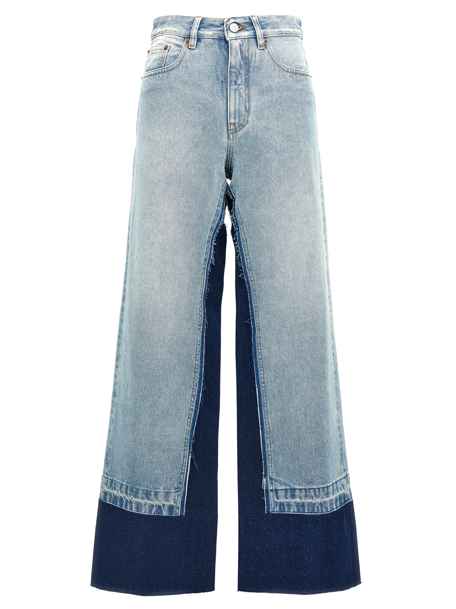 Contrast Insert Jeans Celeste