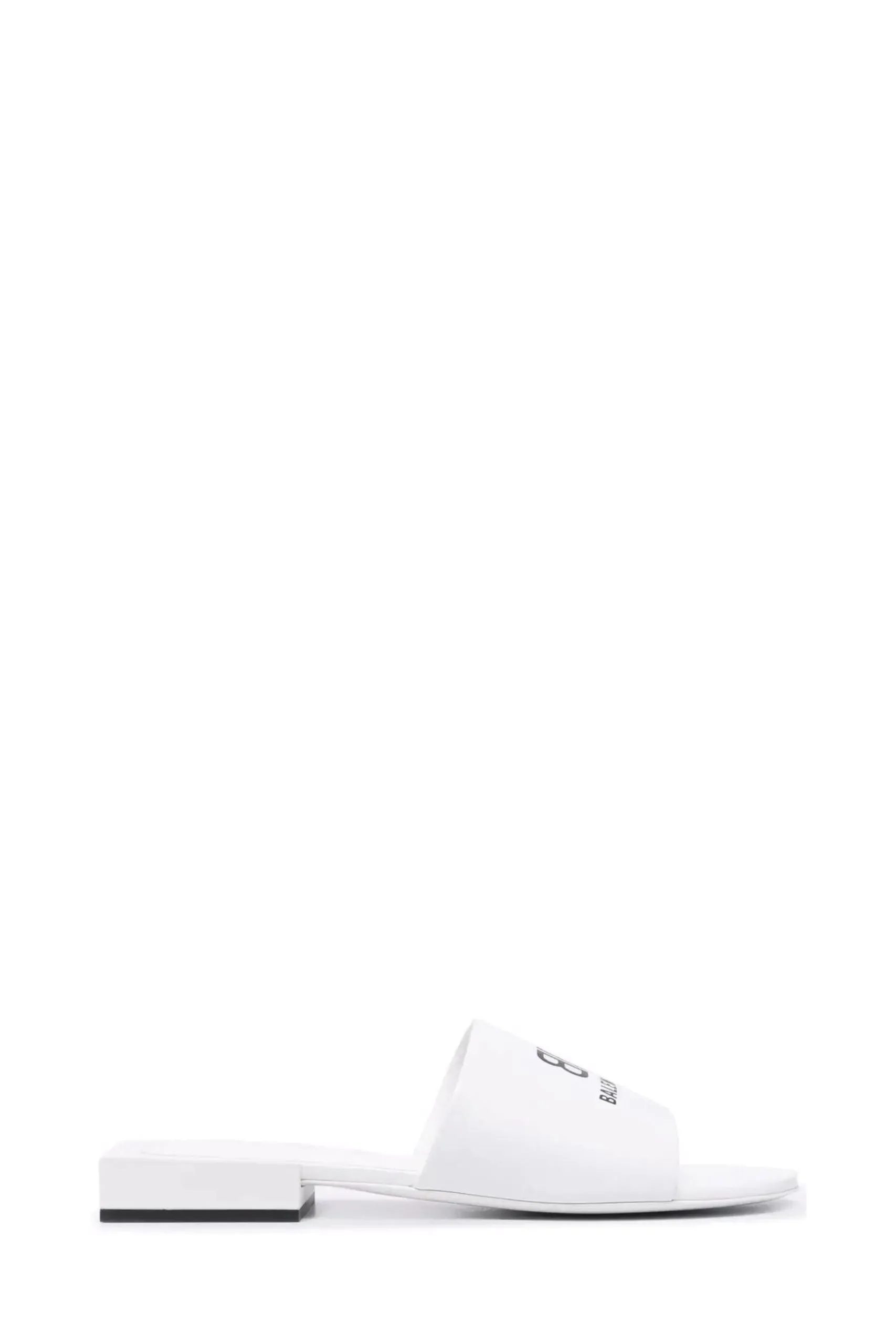 Sandali Bassi Bianchi con Logo Nero