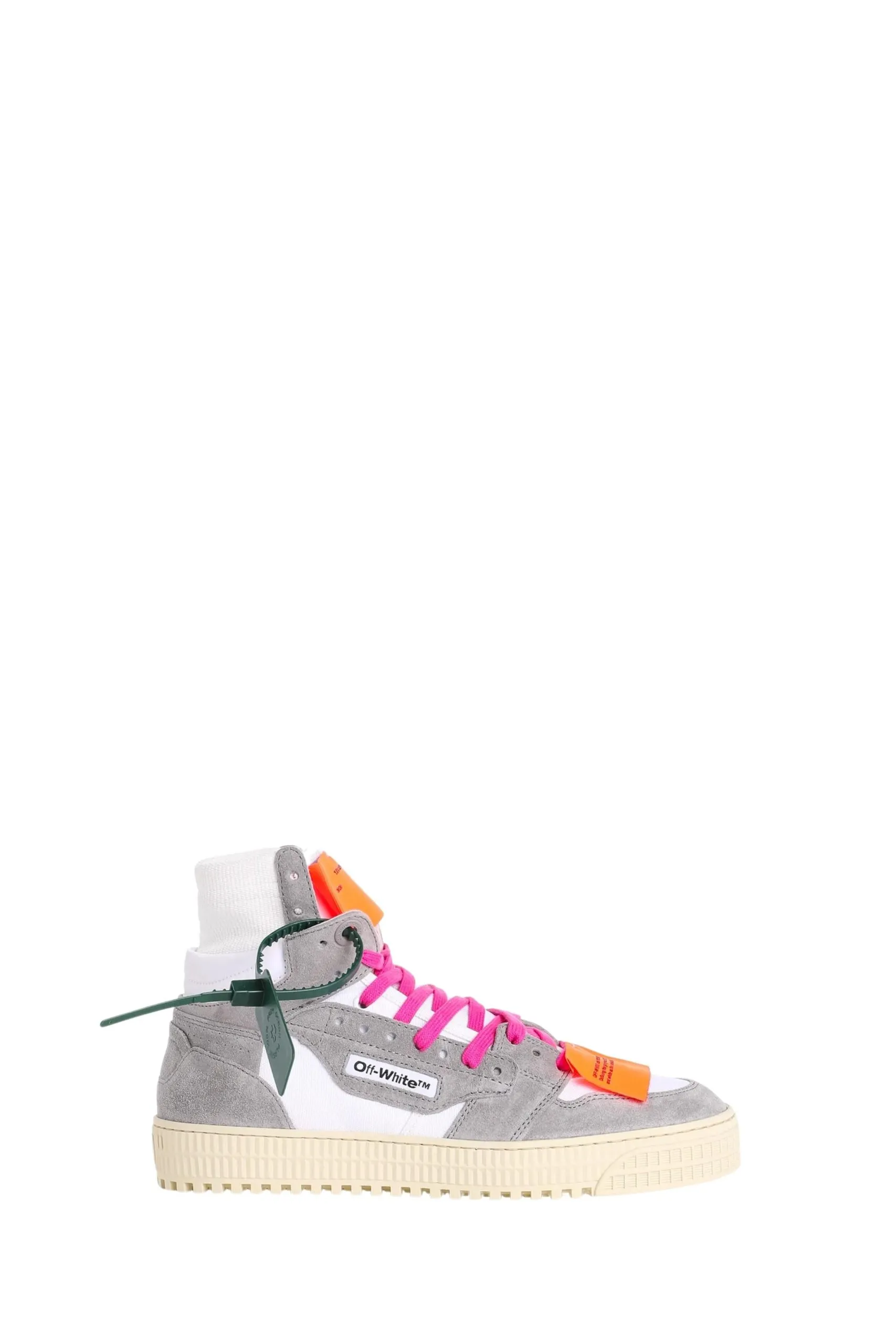 Sneaker Alta Off Court 3.0 in Tela Bianca e Grigia