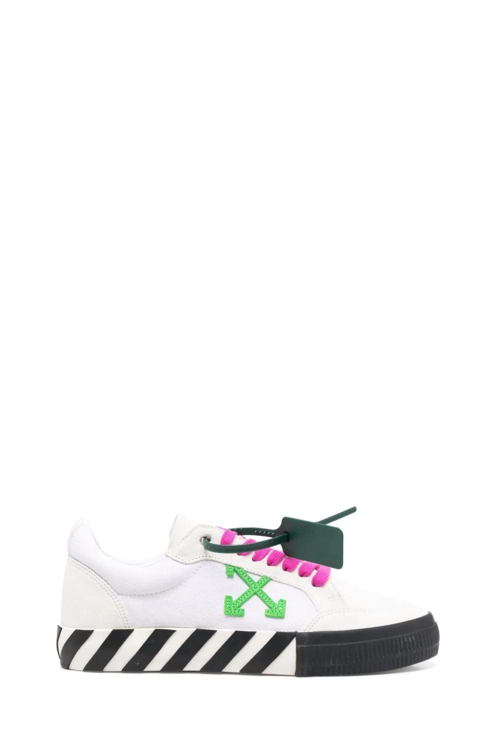 Sneaker Low Vulcanized Bianca, Verde e Fucsia