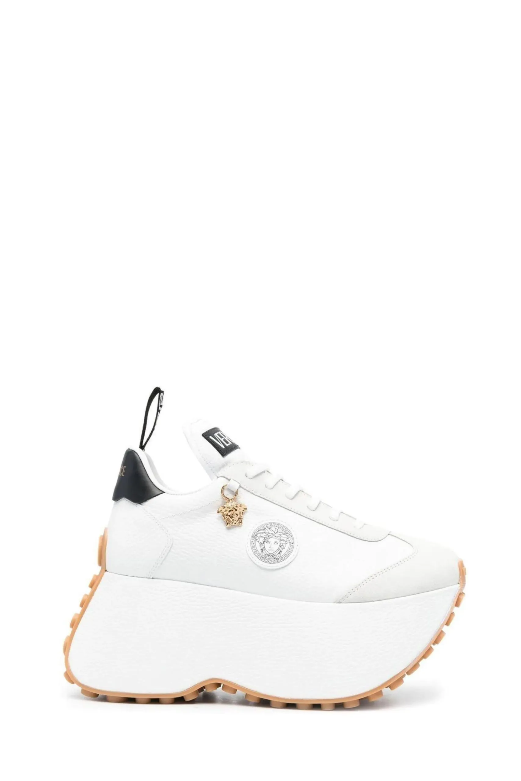 Sneaker Triplatform in Pelle Bianca