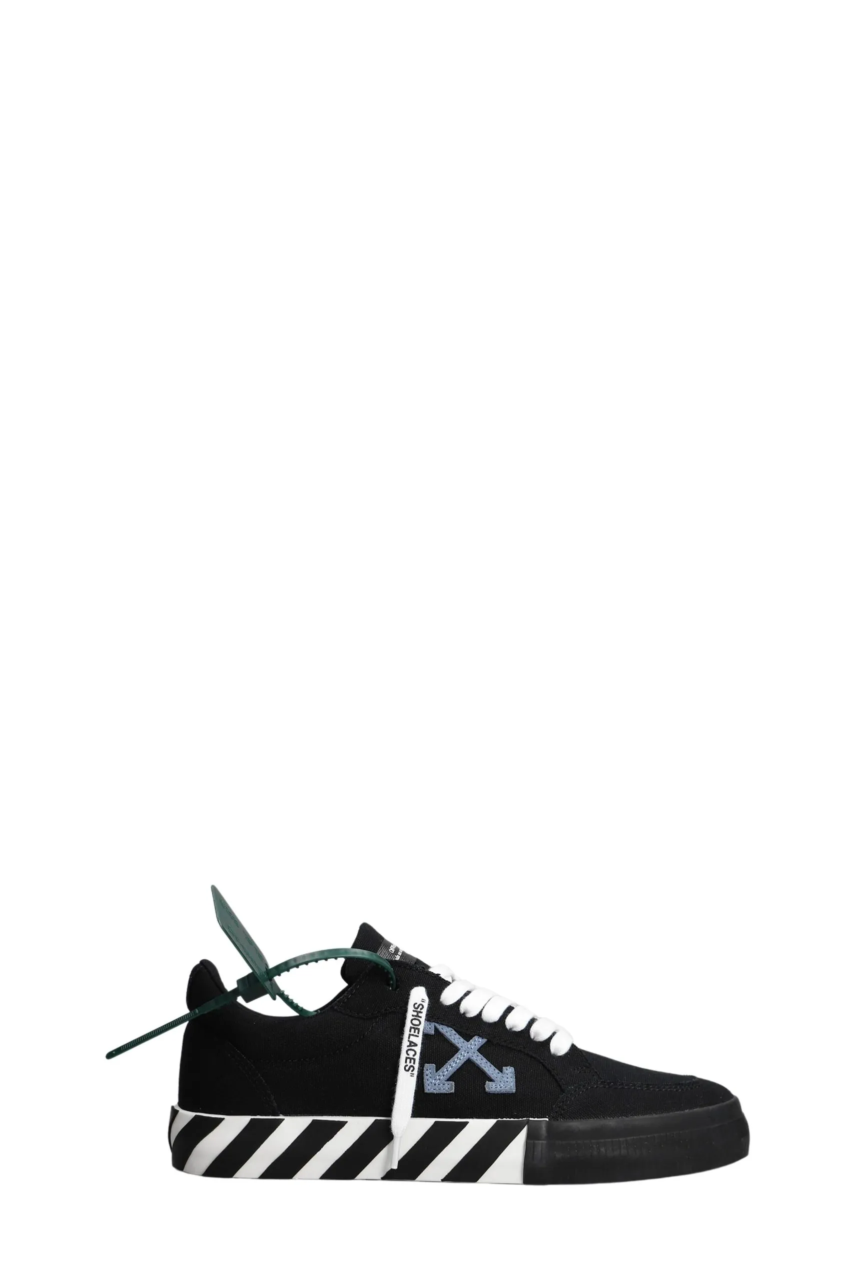 Sneaker Vulcanized in Tela Nera e Light Blu