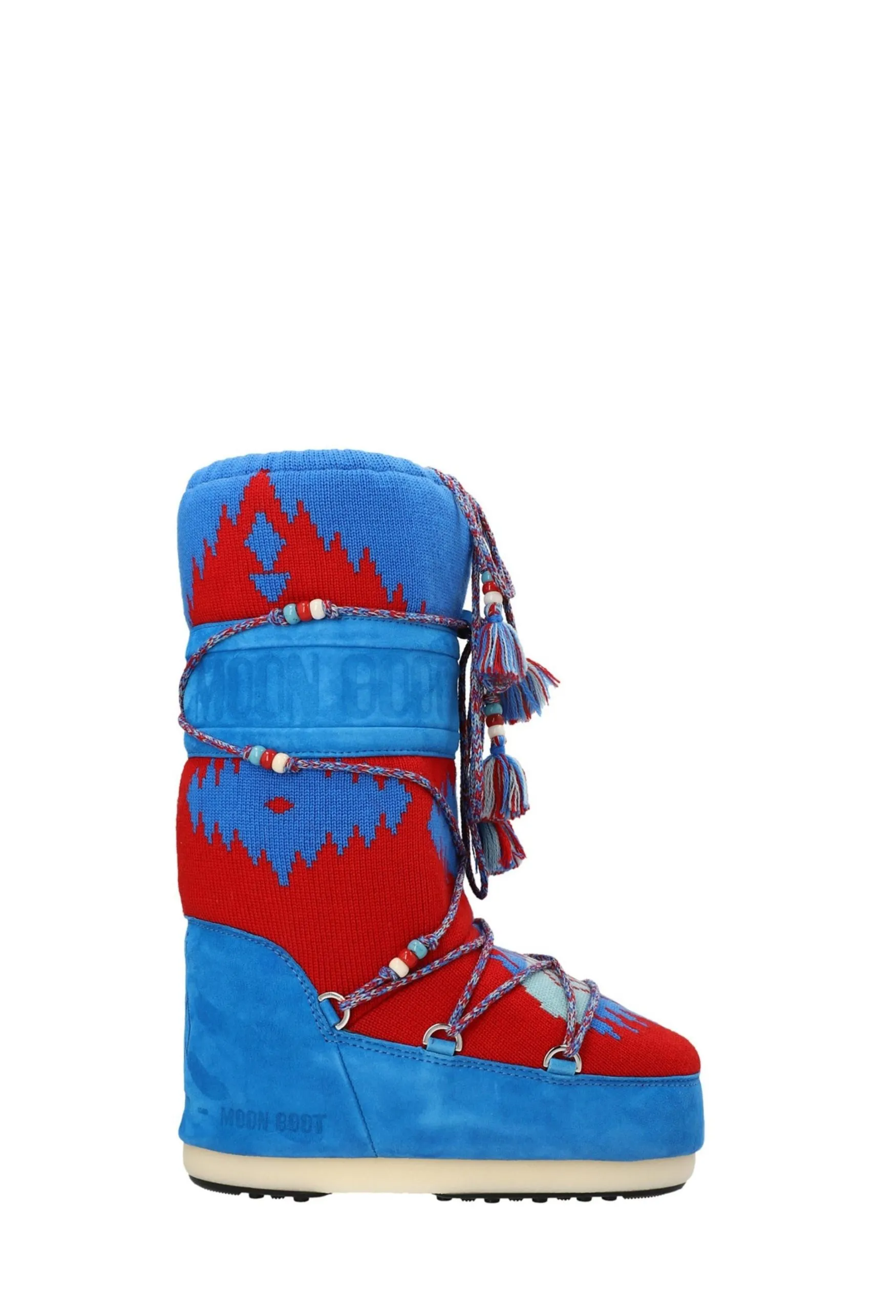 Stivale Icon Knit in Maglia Rosso e Blu