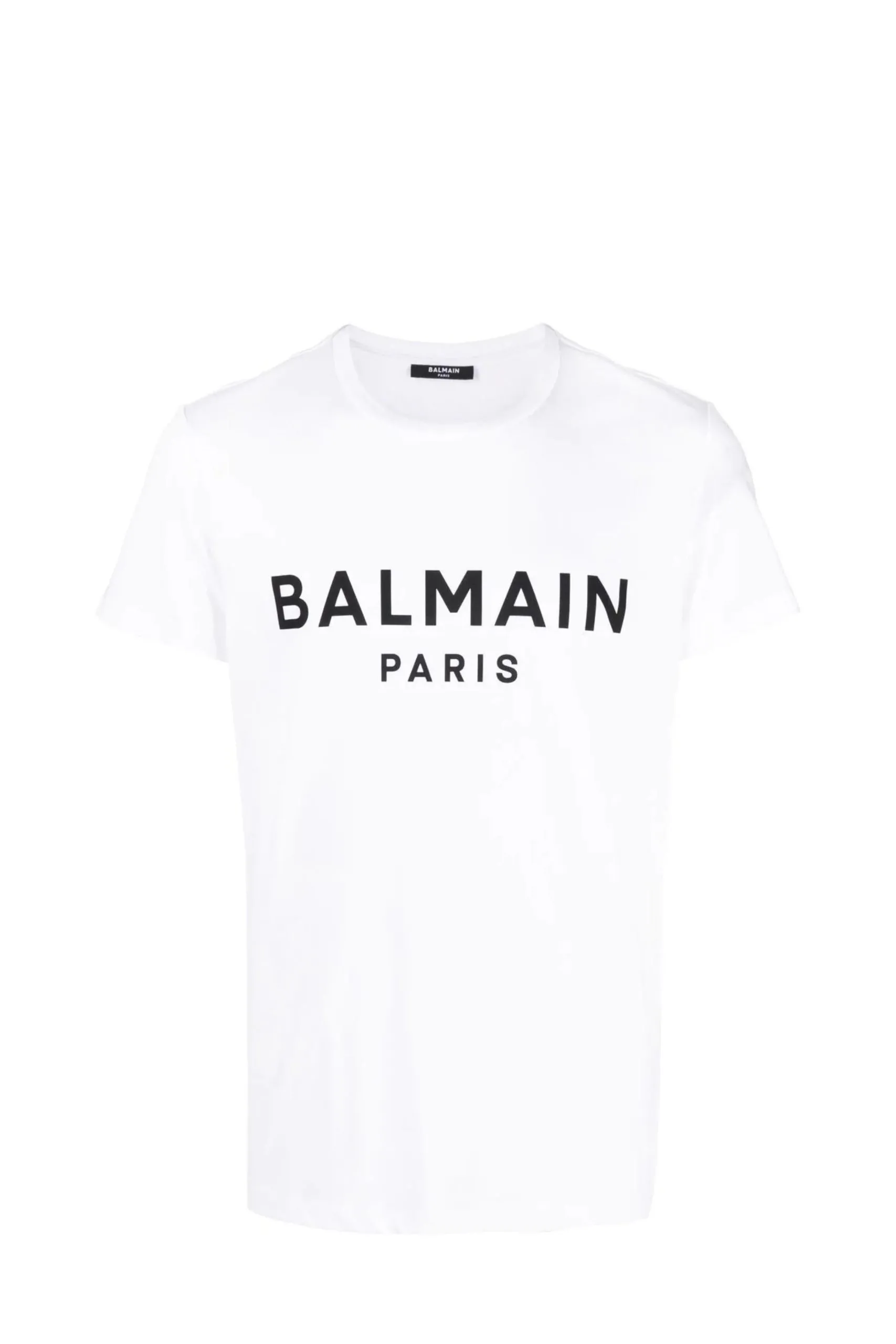 T-shirt Bianca in Cotone con Logo a Contrasto