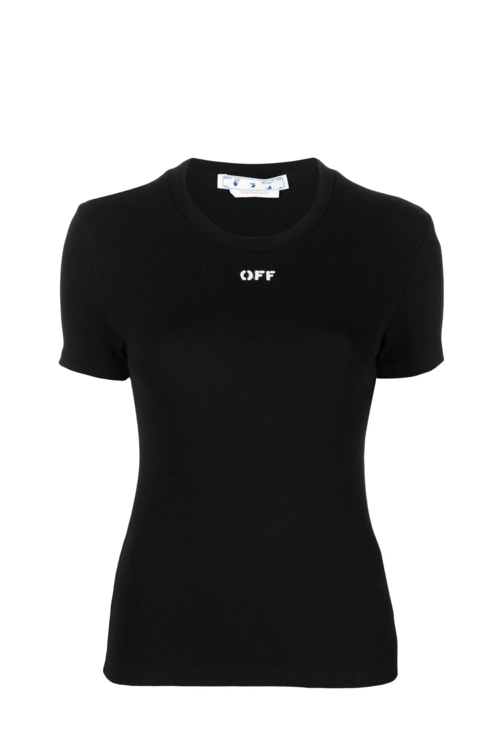 T-shirt Girocollo in Cotone Nera con Logo