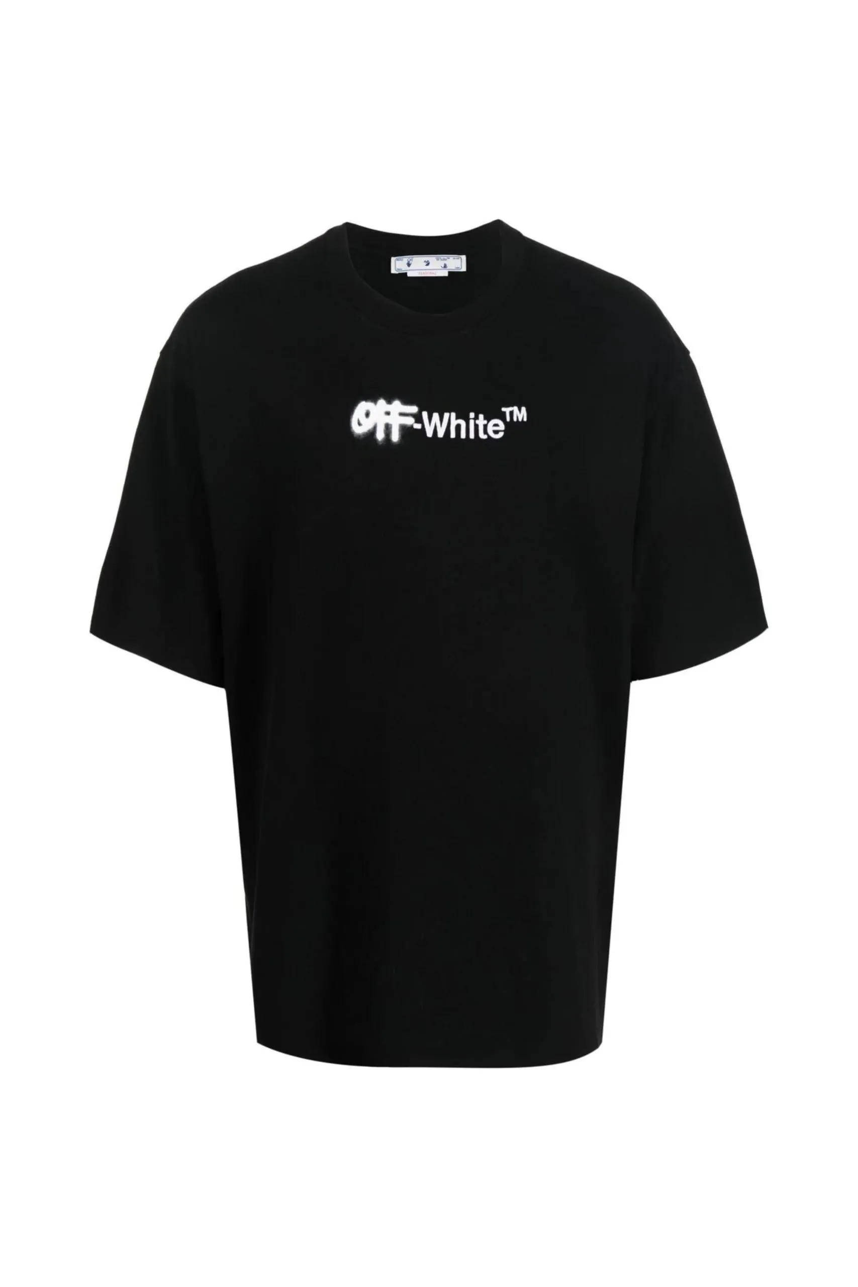 T-shirt Nera in Cotone con Logo