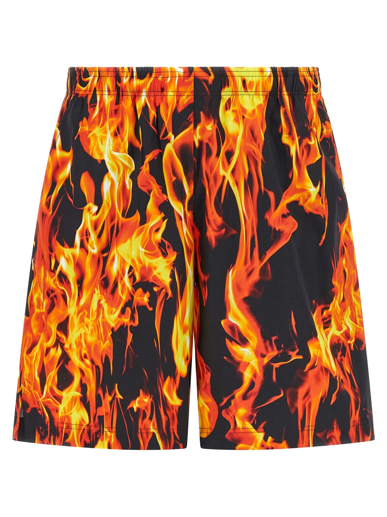 Black & Orange Fire Bermuda E Short Multicolor