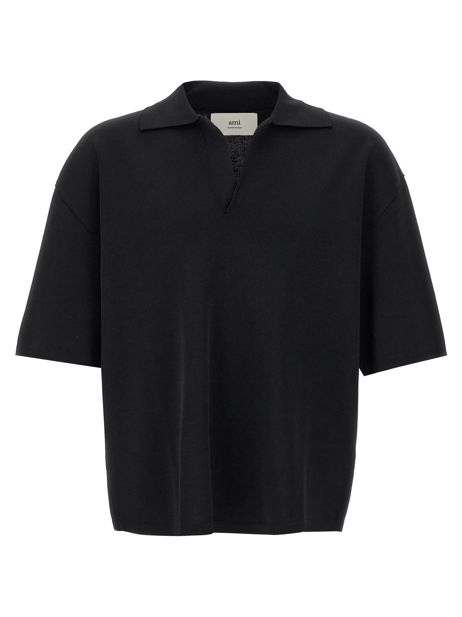 V-Neck Shirt Polo Nero