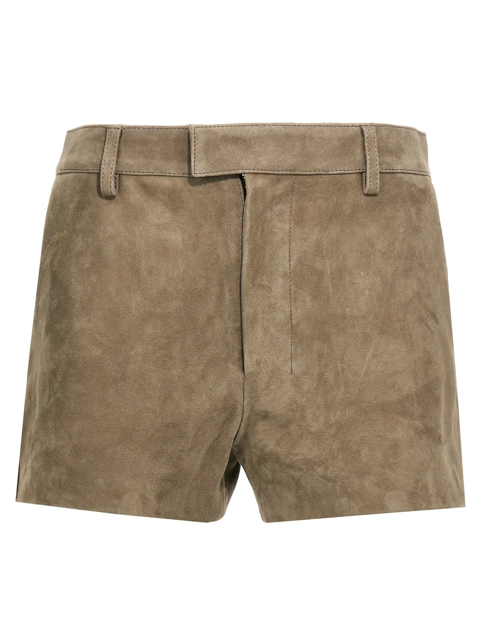 Suede Shorts Bermuda E Short Grigio