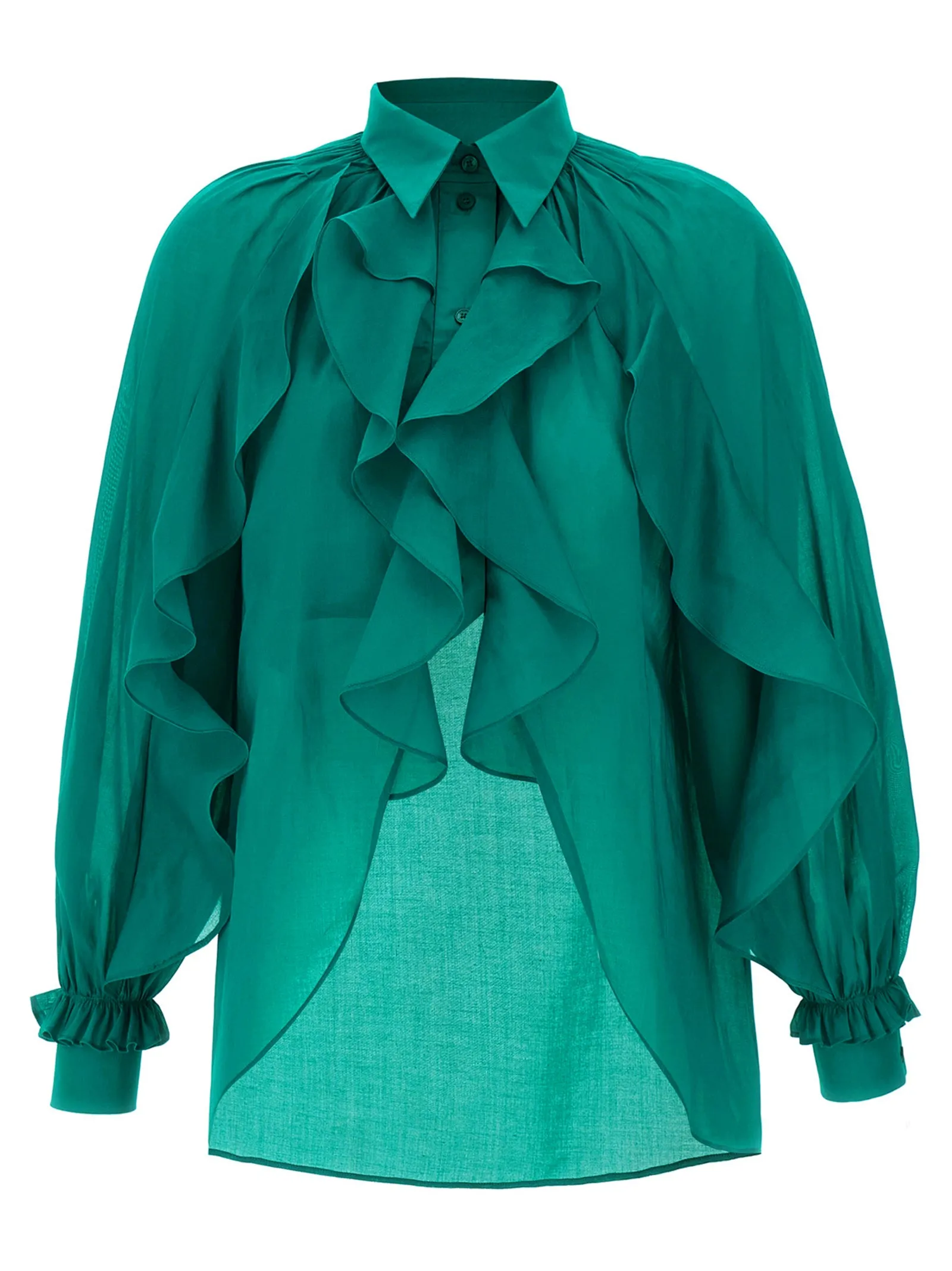 Ruffled Shirt And Ruffles Camicie Verde