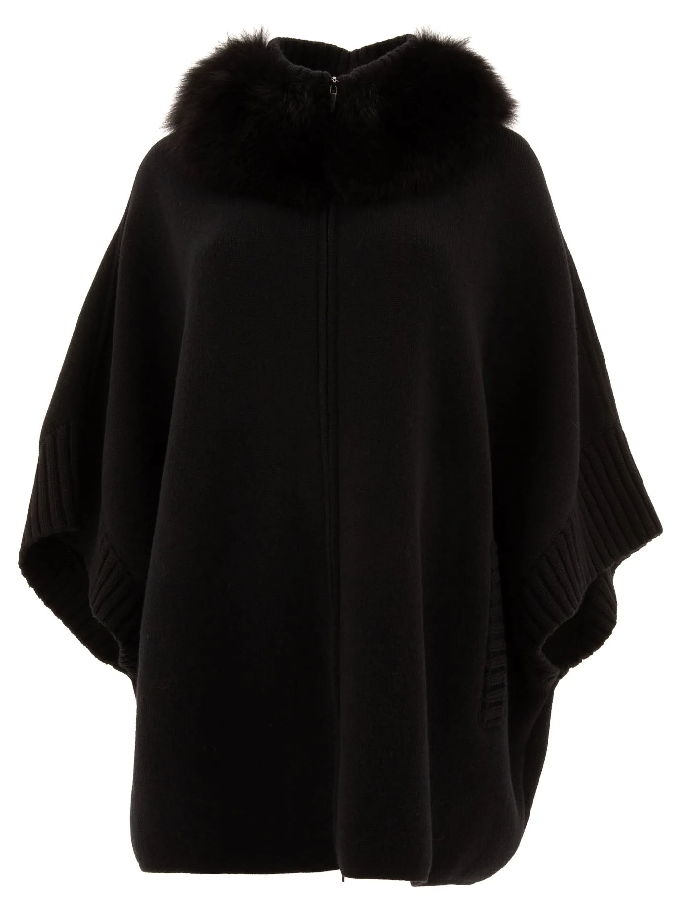 Wool And Cashmere Poncho Coats Nero
