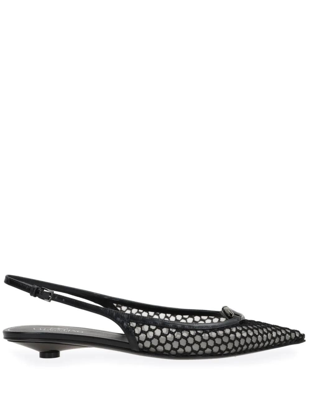 Pointed Slingback Ballet Flats 20 Mm Heeled Shoes Nero