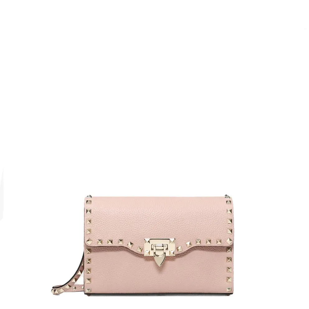 Borsa Rockstud in pelle rosa