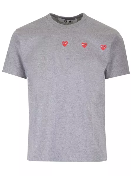 Comme Des Garcons Play Unisex T-shirt con cuori rossi