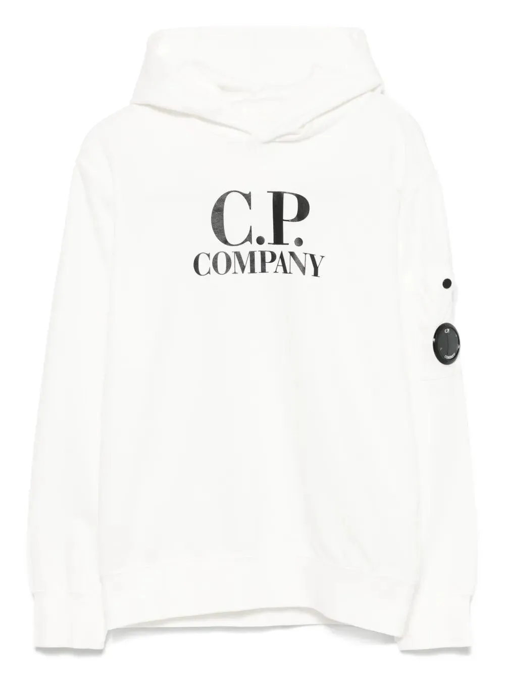 FELPA CON CAPPUCCIO IN COTONE CON STAMPA LOGO E DETTAGLIO LENS