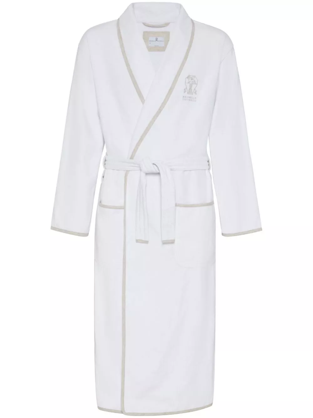 Accappatoio in cotone con ricamo di Brunello cucinelli