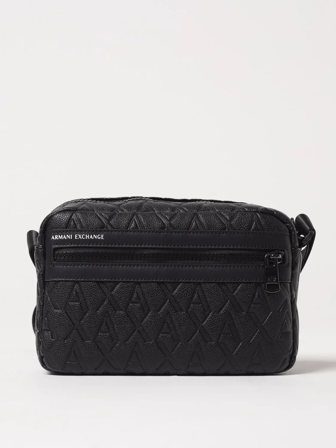 Borsa Armani Exchange in pelle sintetica a grana con logo goffrato