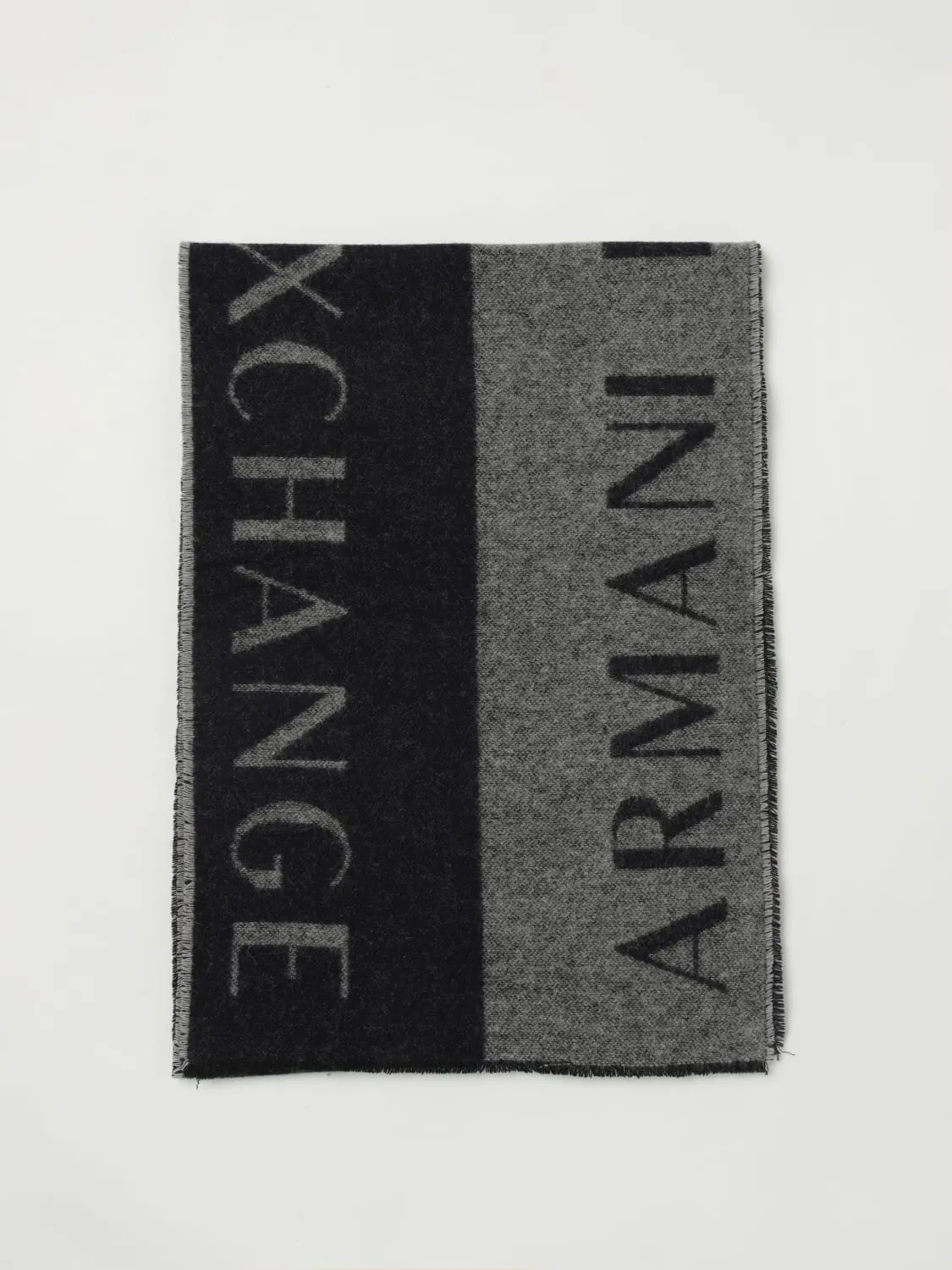 Sciarpa Armani Exchange in lana vergine con logo jacquard