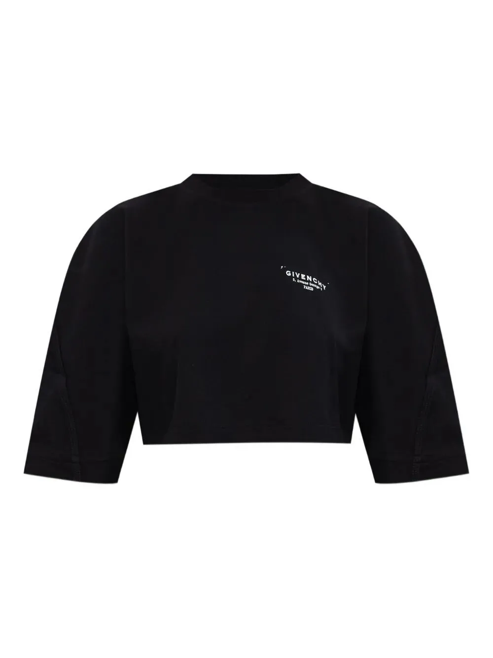 T-SHIRT CROP IN COTONE CON STAMPA GIVENCHY STAMP