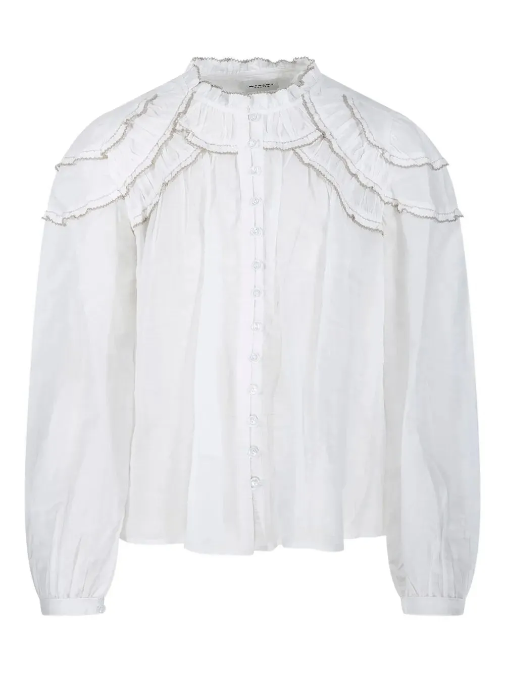BLUSA CHRISTA IN COTONE ARRICCIATO