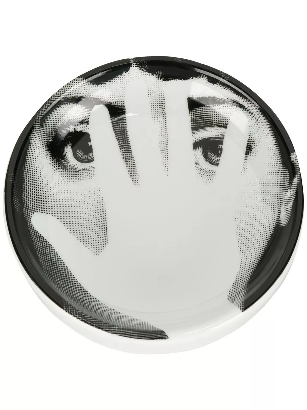Posacenere rotondo tema e variazioni n.16 nero/bianco di Fornasetti