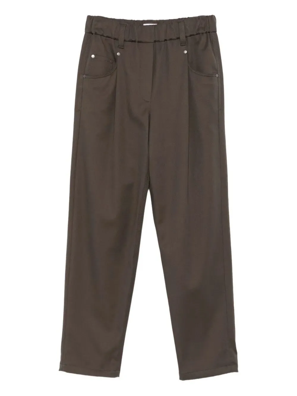 BAGGY PULL-ON TROUSERS IN STRETCH COTTON COVER WITH SHINY BARTACK