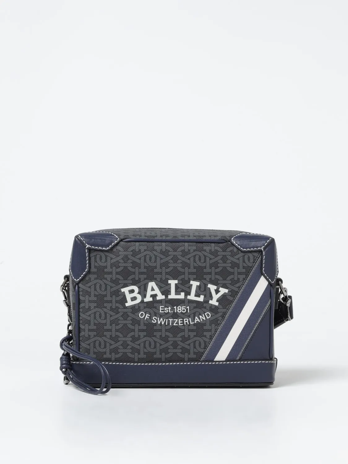 Borsa Bally in pelle saffiano con monogram all over