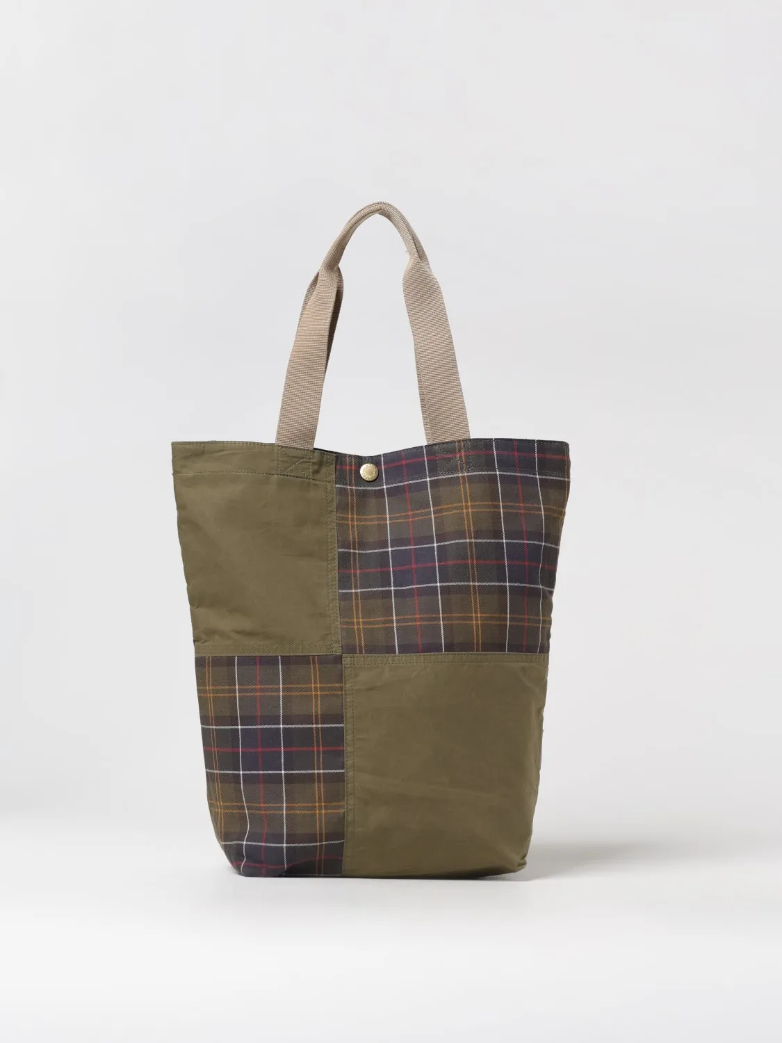 Borsa tote Transport in cotone tartan Barbour