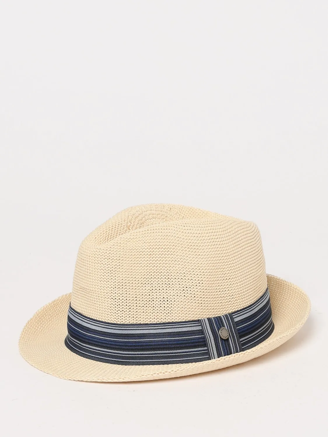 Cappello Trilby Belford Barbour in rafia con fettuccia a righe