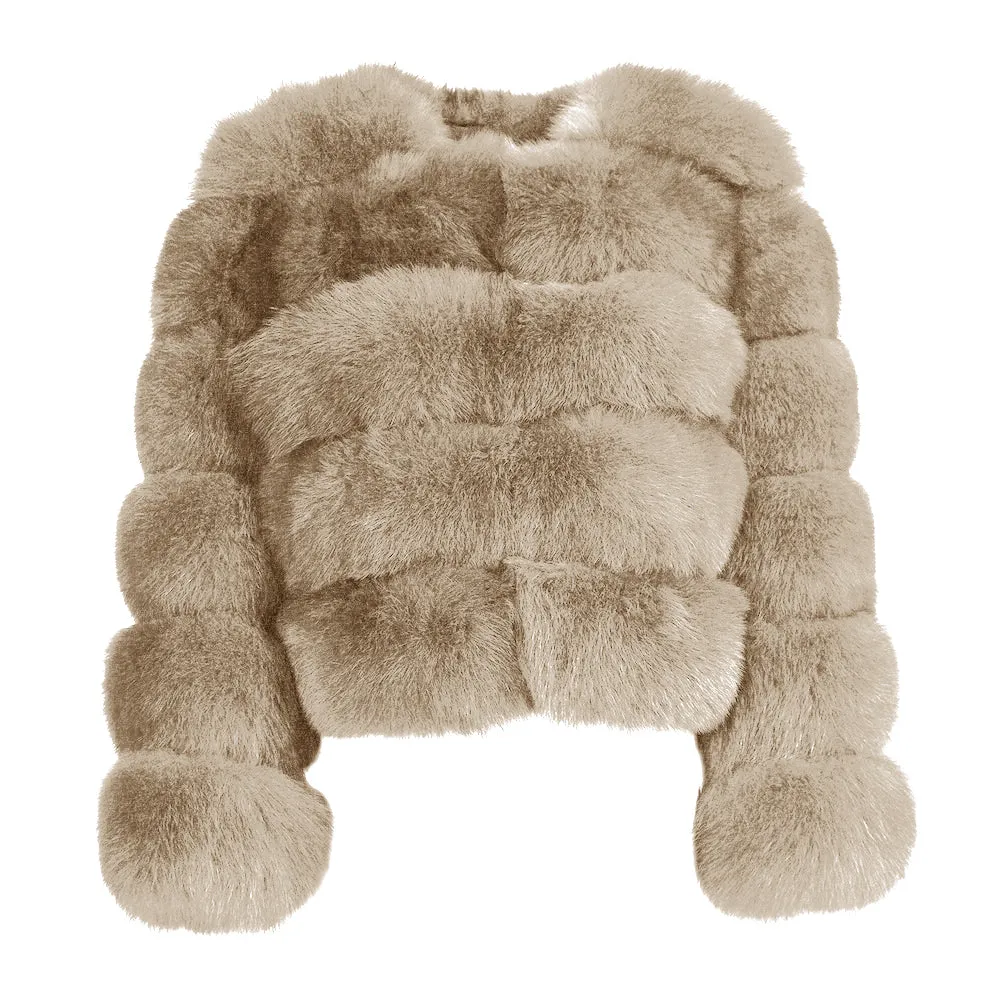 Giacca Rouge Kaki in Pelliccia di Volpe