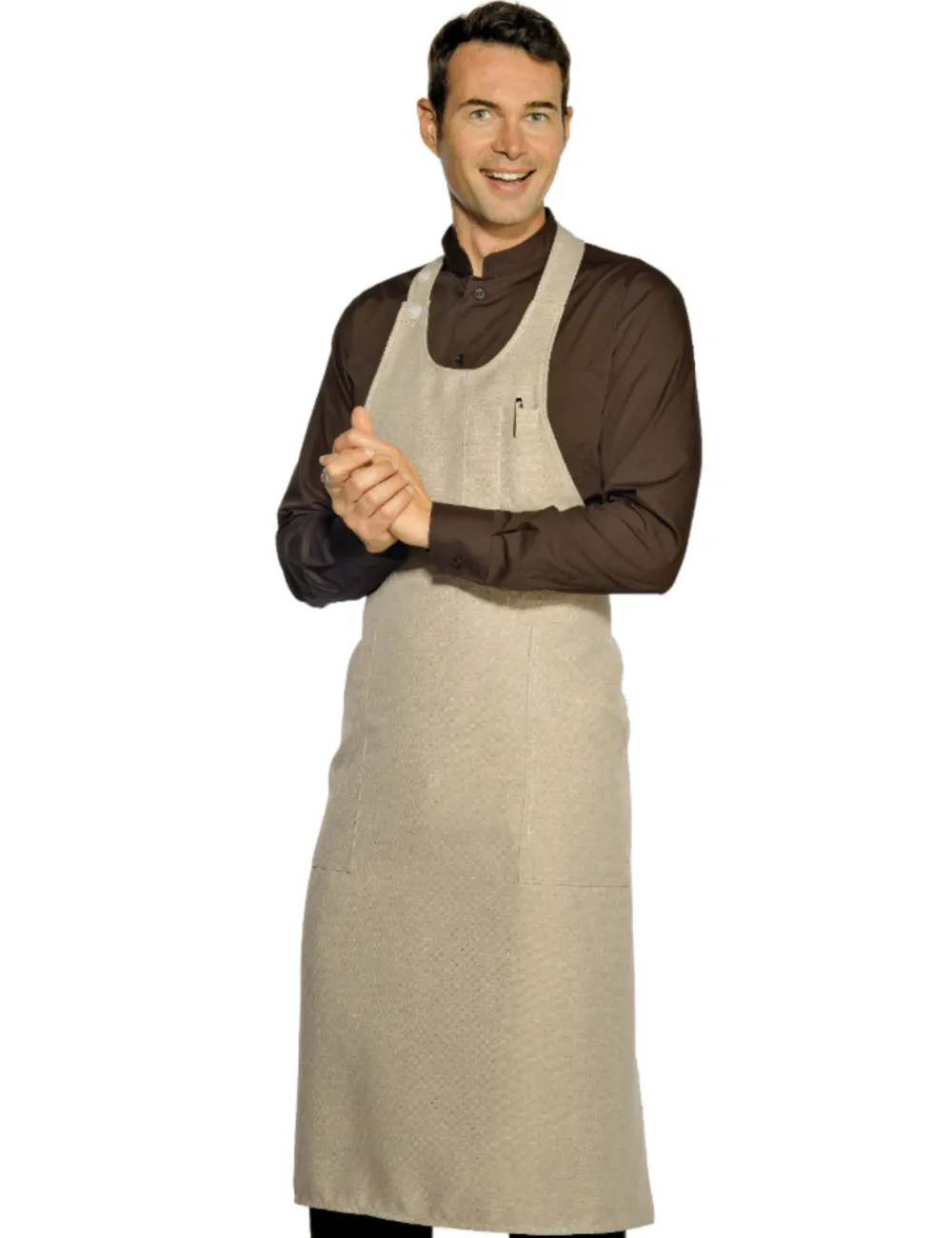 Herrenschürze in Biskuitfarbe