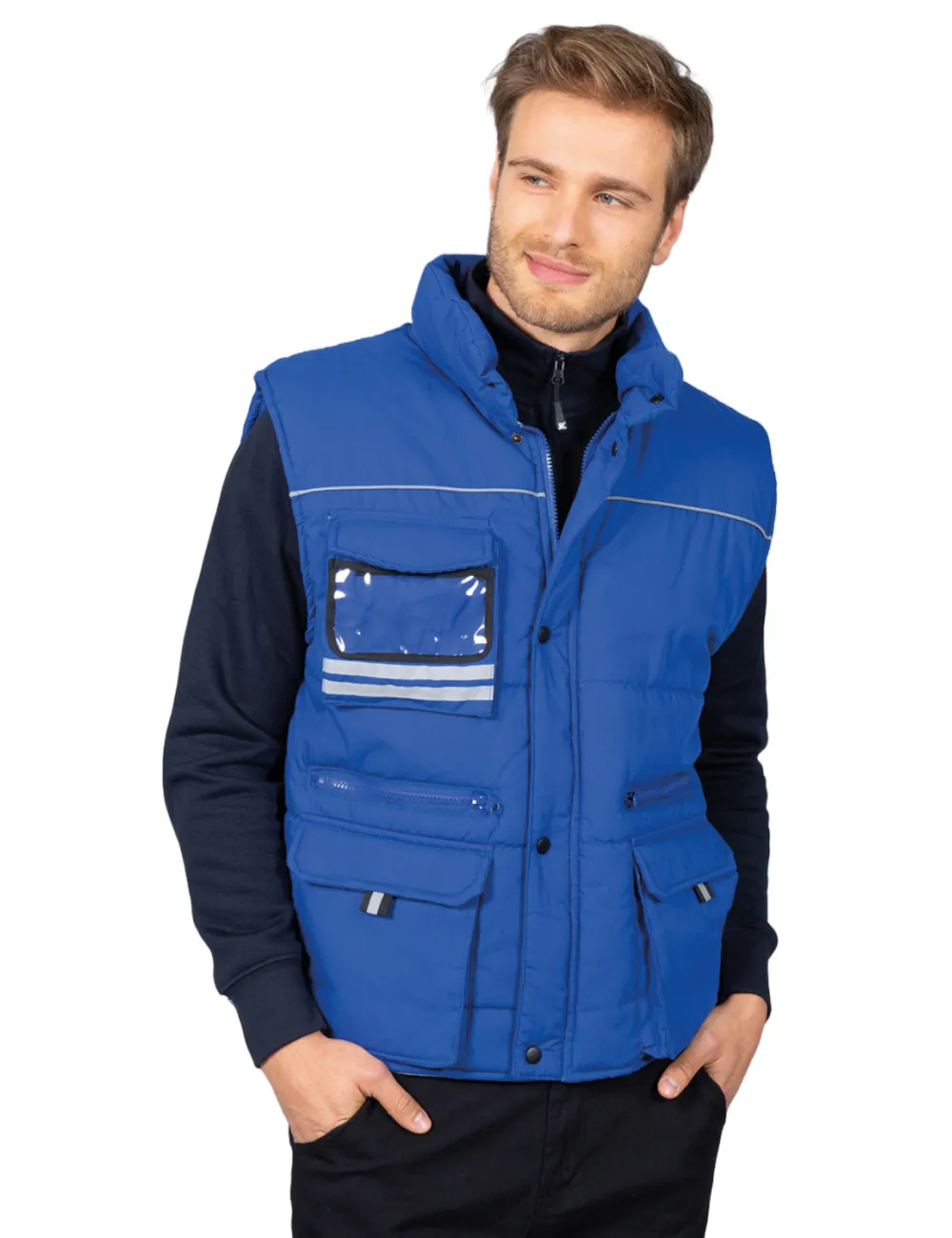 Arbeitsweste mit mehreren Taschen in Blau