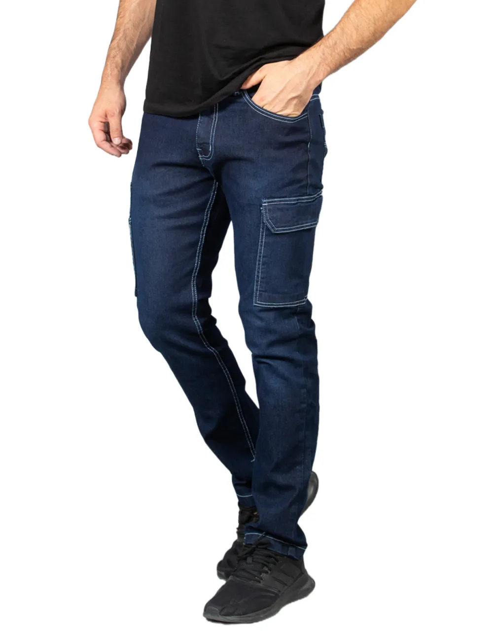 Elastische Mehrzweck-Jeans mit vielen Taschen Größe 320 von Bxwork für die Arbeit.