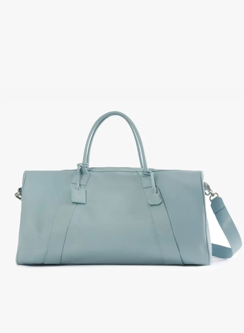 Borsa da viaggio in pelle azzurra