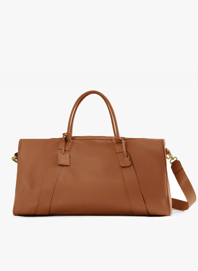 Borsa da viaggio in pelle color tabacco