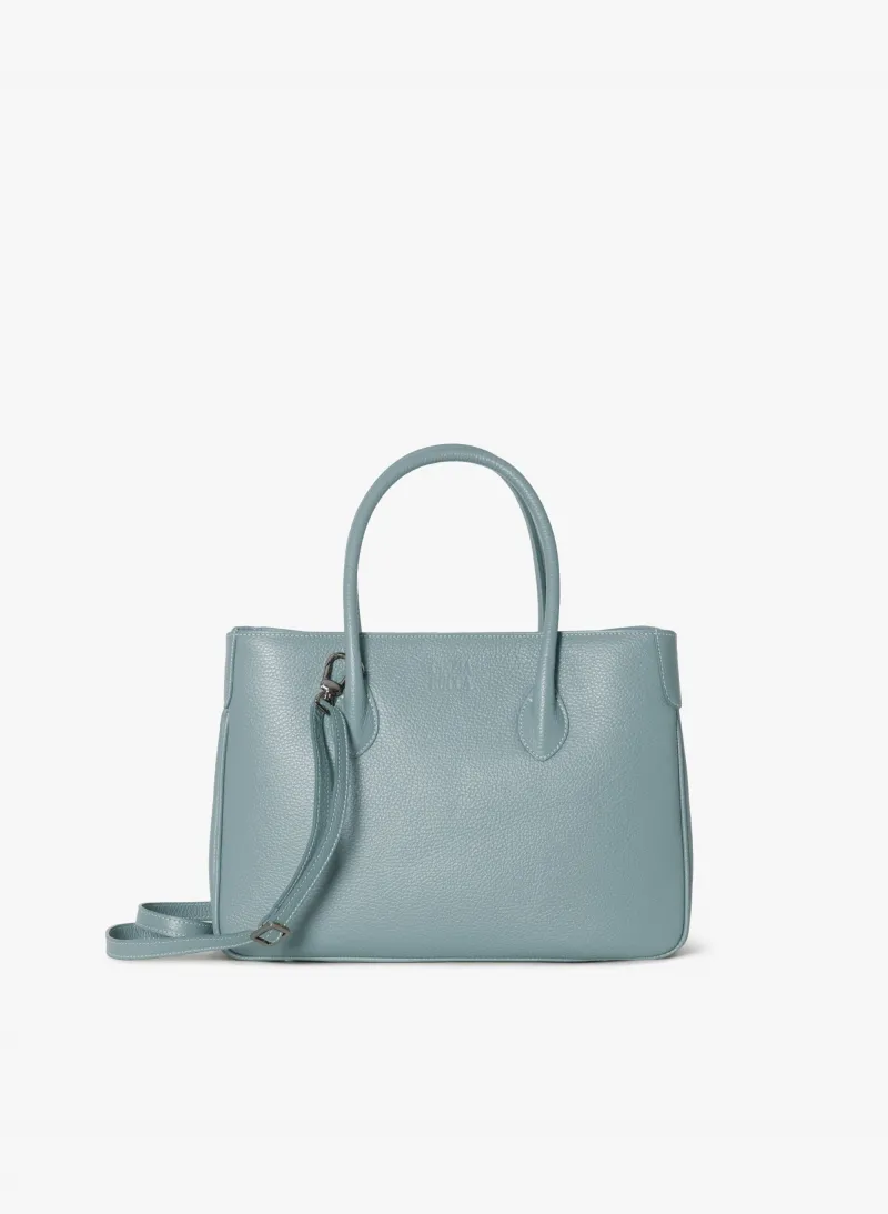 Borsa Tote in pelle azzurra