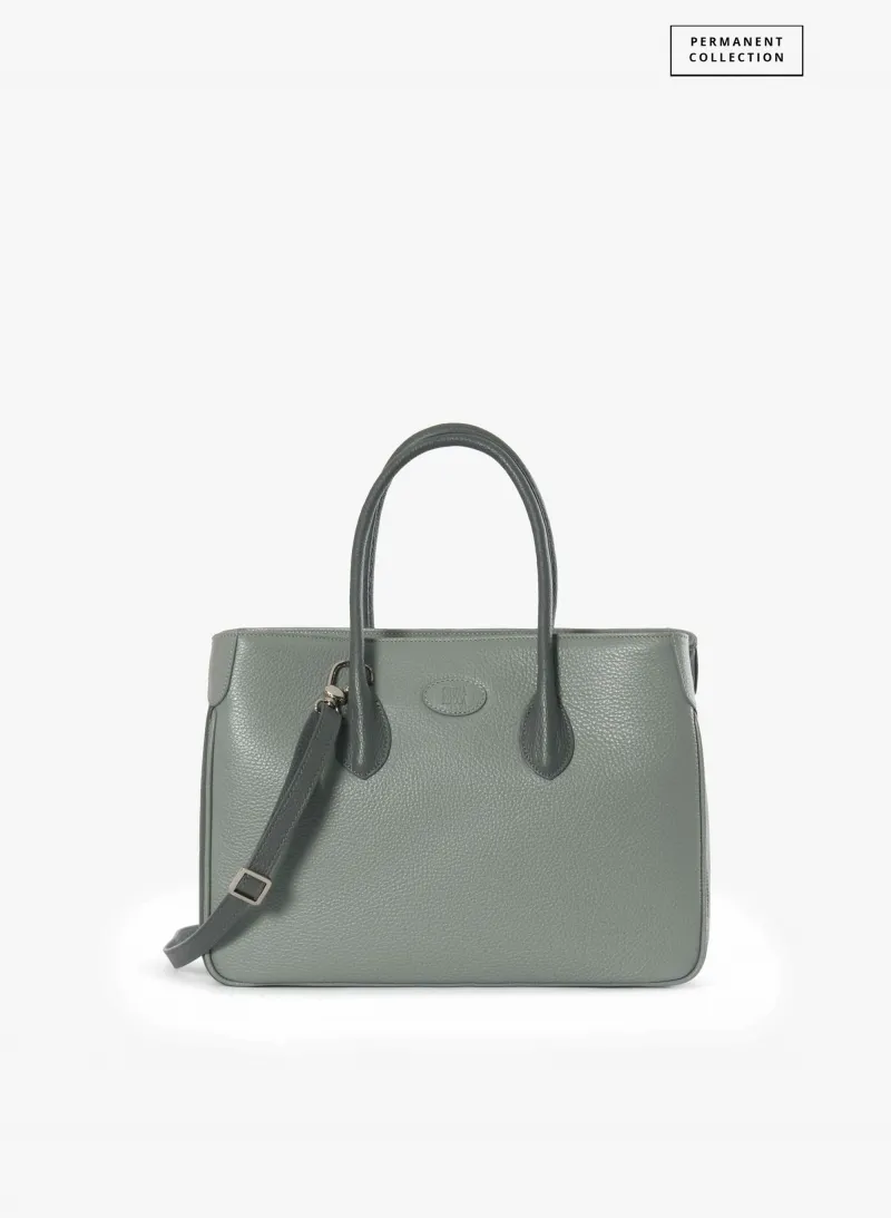 Borsa Tote in pelle bicolore grigio