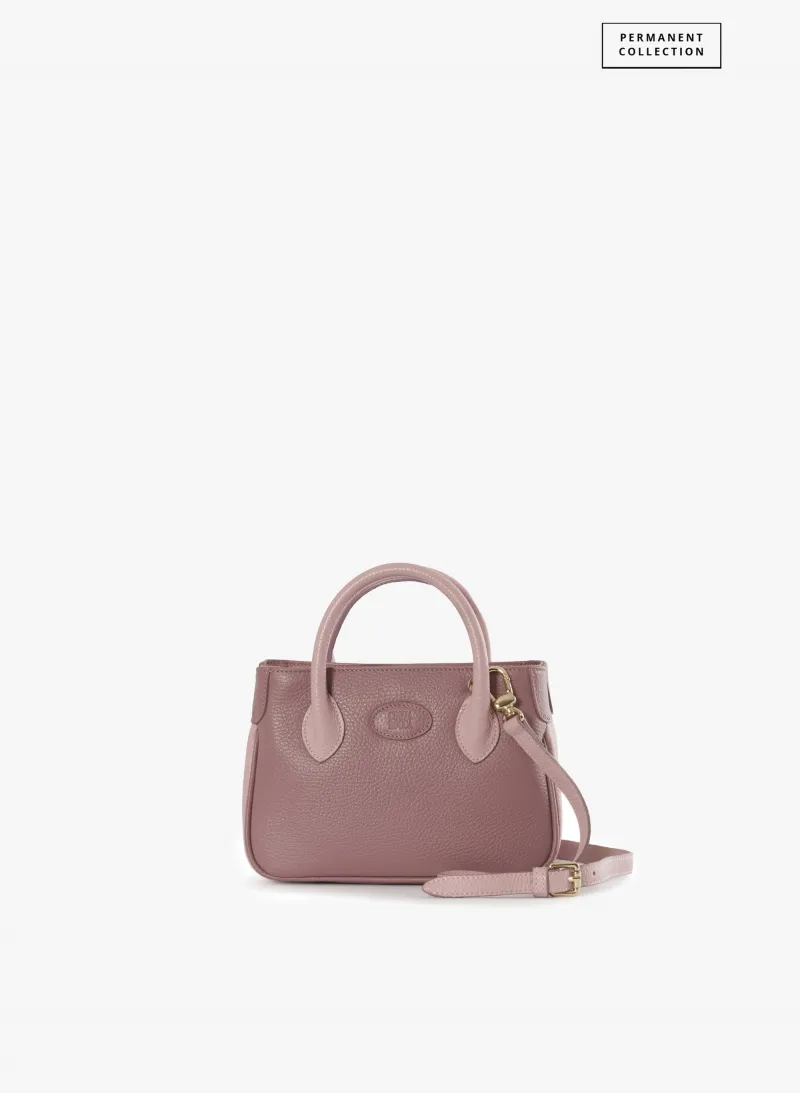 Borsa Tote mini in pelle bicolore rosa